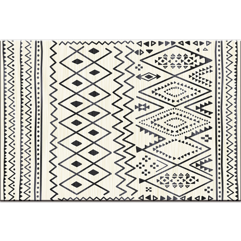 Bohemian Living Room Rug Multi Color Geometric Rug Polypropylene Stain Resistant Non-Slip Backing Washable Area Carpet Gloss Black Clearhalo 'Area Rug' 'Bohemian' 'Rugs' Rug' 2141413