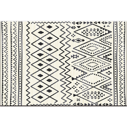 Bohemian Living Room Rug Multi Color Geometric Rug Polypropylene Stain Resistant Non-Slip Backing Washable Area Carpet Gloss Black Clearhalo 'Area Rug' 'Bohemian' 'Rugs' Rug' 2141413