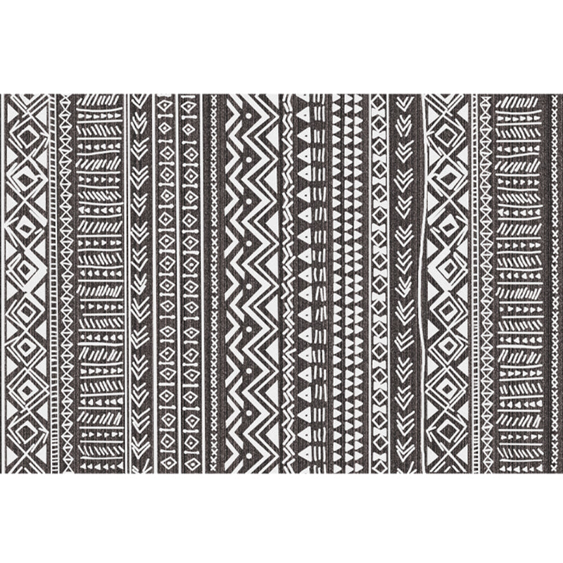 Bohemian Living Room Rug Multi Color Geometric Rug Polypropylene Stain Resistant Non-Slip Backing Washable Area Carpet Black Clearhalo 'Area Rug' 'Bohemian' 'Rugs' Rug' 2141418