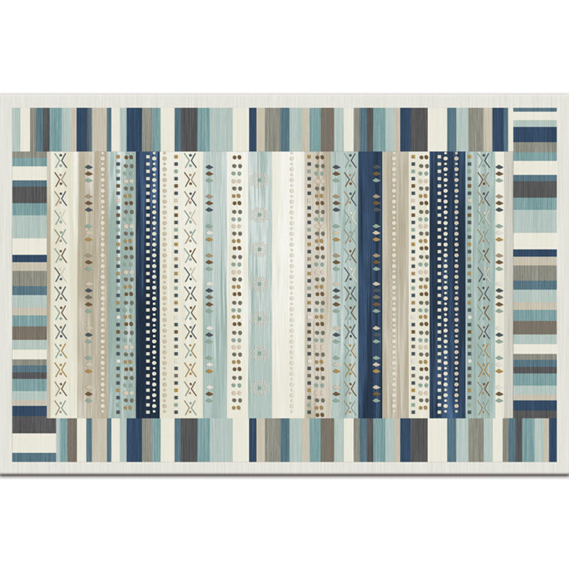 Bohemian Living Room Rug Multi Color Geometric Rug Polypropylene Stain Resistant Non-Slip Backing Washable Area Carpet Blue-Brown Clearhalo 'Area Rug' 'Bohemian' 'Rugs' Rug' 2141422