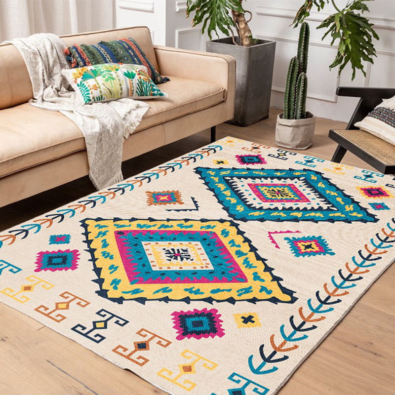 Chic Geometric Pattern Rug Multi Colored Boho Rug Synthetics Washable Non-Slip Stain Resistant Rug for Living Room Clearhalo 'Area Rug' 'Bohemian' 'Rugs' Rug' 2141427