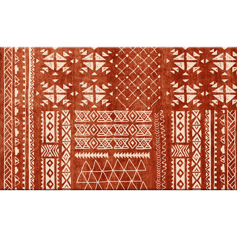 Chic Geometric Pattern Rug Multi Colored Boho Rug Synthetics Washable Non-Slip Stain Resistant Rug for Living Room Brick Red Clearhalo 'Area Rug' 'Bohemian' 'Rugs' Rug' 2141438