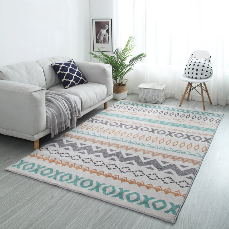 Multicolor Bohemia Rug Polyester Symmetric Print Rug Stain Resistant Machine Washable Anti-Slip Carpet for Great Room Clearhalo 'Area Rug' 'Bohemian' 'Rugs' Rug' 2141442