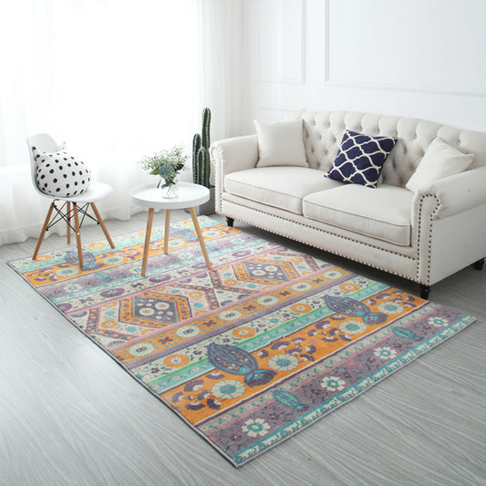Multicolor Bohemia Rug Polyester Symmetric Print Rug Stain Resistant Machine Washable Anti-Slip Carpet for Great Room Yellow Clearhalo 'Area Rug' 'Bohemian' 'Rugs' Rug' 2141451