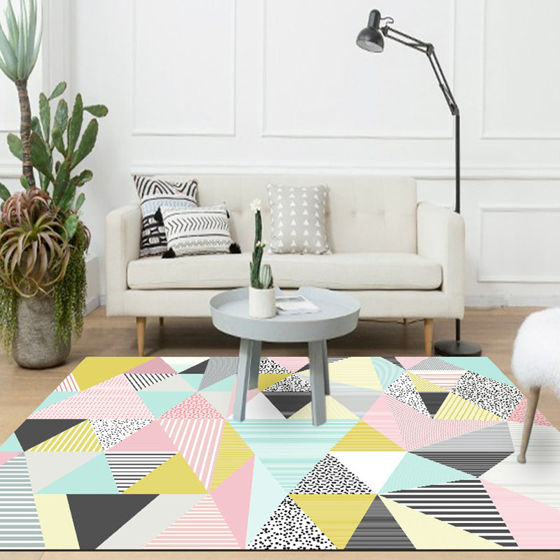 Bohemian Style Geometric Patterned Rug Multi-Colored Polypropylene Rug Anti-Slip Backing Pet Friendly Washable Rug for Home Clearhalo 'Area Rug' 'Bohemian' 'Rugs' Rug' 2141463