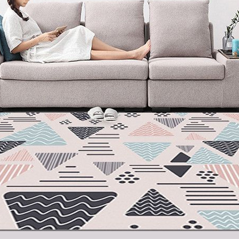 Bohemian Style Geometric Patterned Rug Multi-Colored Polypropylene Rug Anti-Slip Backing Pet Friendly Washable Rug for Home Pink Clearhalo 'Area Rug' 'Bohemian' 'Rugs' Rug' 2141467