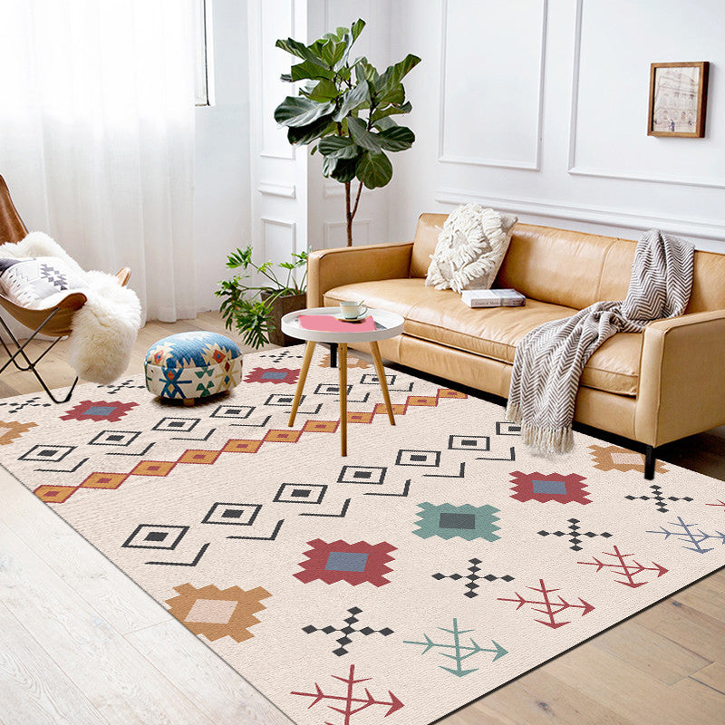Bohemian Style Geometric Patterned Rug Multi-Colored Polypropylene Rug Anti-Slip Backing Pet Friendly Washable Rug for Home Yellow-Red Clearhalo 'Area Rug' 'Bohemian' 'Rugs' Rug' 2141474