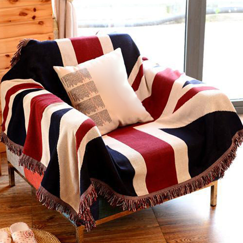 Multicolor Woven Geometric Pattern Rug Cotton Bohemian Rug Washable Pet-Friendly Carpet for Room Black-Red 5'11" x 7'7" Clearhalo 'Area Rug' 'Bohemian' 'Rugs' Rug' 2141517