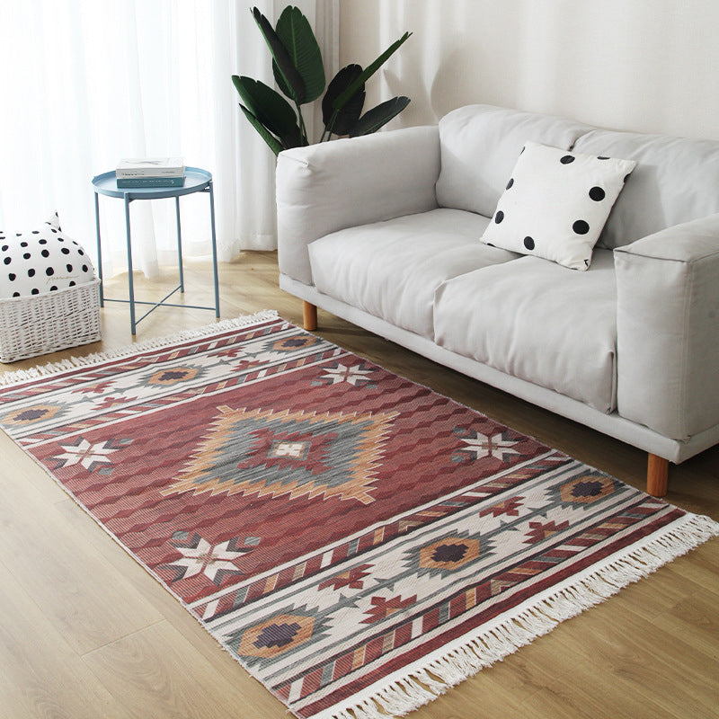 Stylish Boho Chic Rug Multicolor Geometric Rug Machine Wash Tassel-Trimmed Rug for Home Clearhalo 'Area Rug' 'Bohemian' 'Rugs' Rug' 2141518
