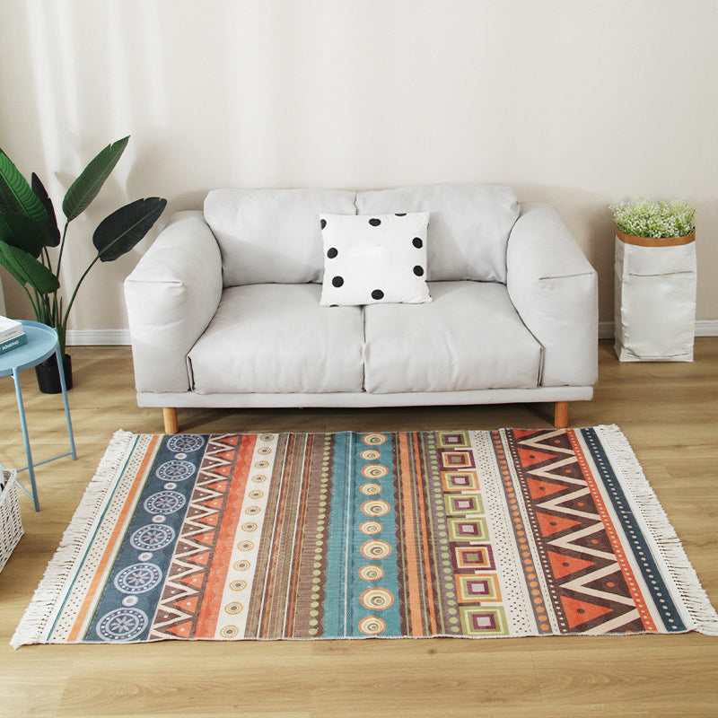 Stylish Boho Chic Rug Multicolor Geometric Rug Machine Wash Tassel-Trimmed Rug for Home Blue-Red Clearhalo 'Area Rug' 'Bohemian' 'Rugs' Rug' 2141527