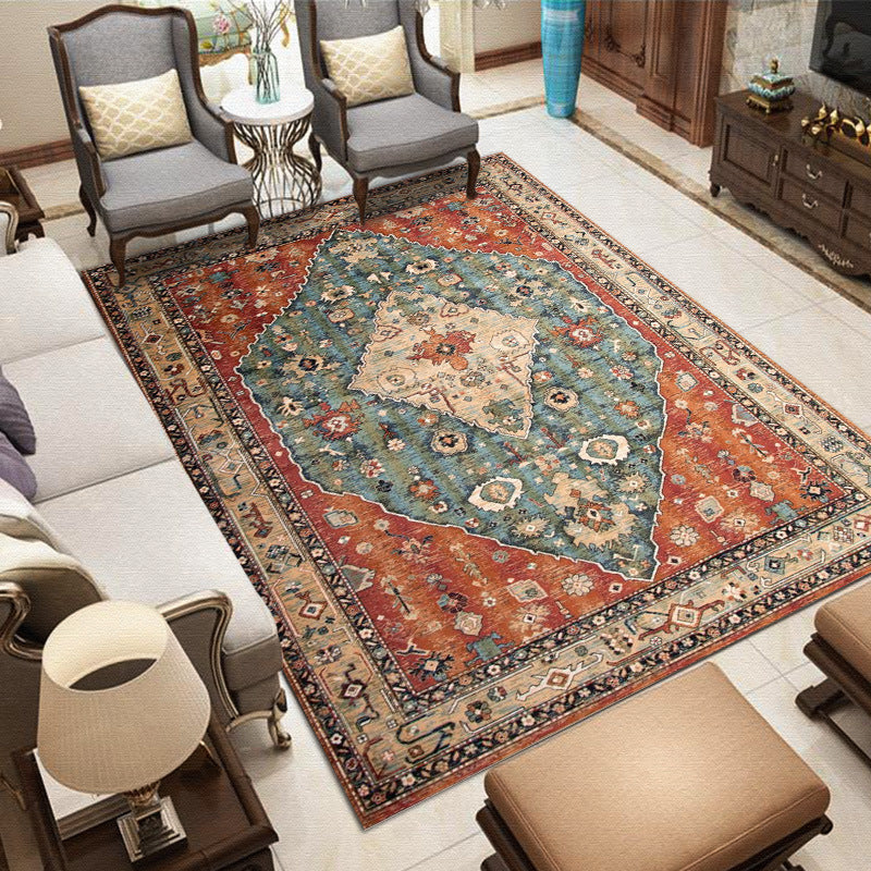 Whitewashed Multi Color Boho Rug Polyester Geometric Rug Pet Friendly Non-Slip Machine Washable Carpet for Home Decor Clearhalo 'Area Rug' 'Bohemian' 'Rugs' Rug' 2141565