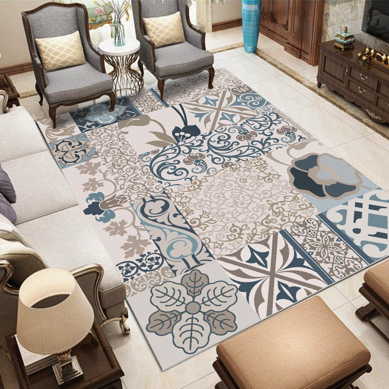 Whitewashed Multi Color Boho Rug Polyester Geometric Rug Pet Friendly Non-Slip Machine Washable Carpet for Home Decor Brown Clearhalo 'Area Rug' 'Bohemian' 'Rugs' Rug' 2141571