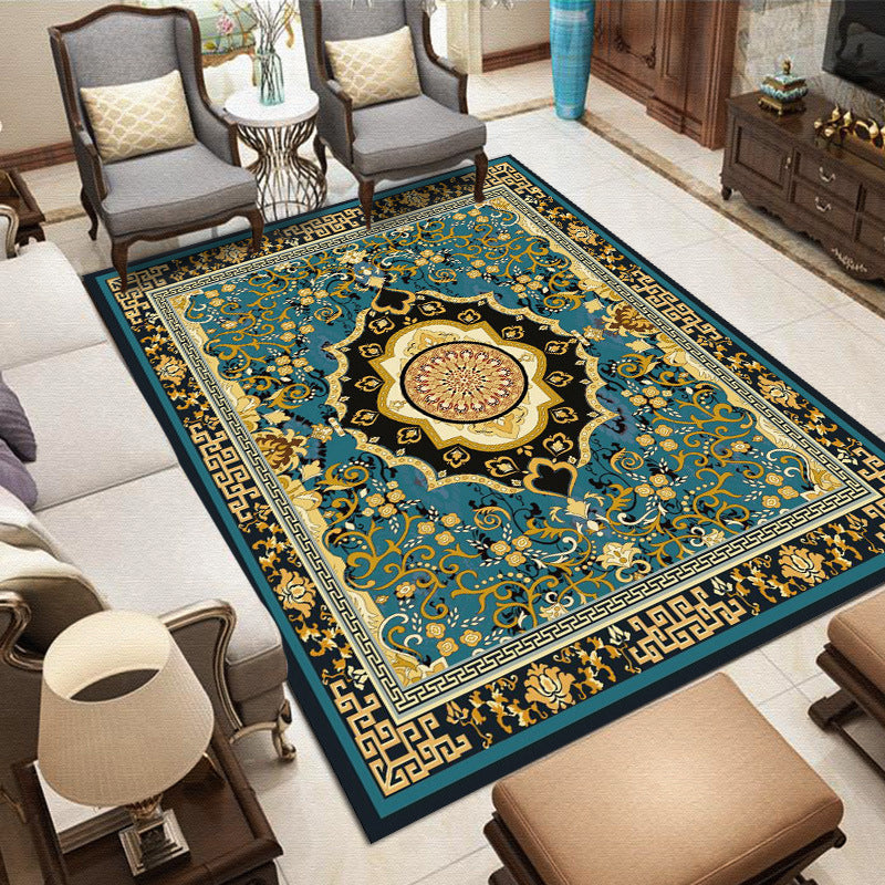 Whitewashed Multi Color Boho Rug Polyester Geometric Rug Pet Friendly Non-Slip Machine Washable Carpet for Home Decor Dark Blue Clearhalo 'Area Rug' 'Bohemian' 'Rugs' Rug' 2141578