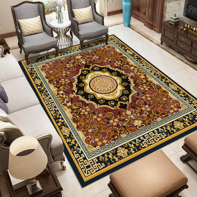 Whitewashed Multi Color Boho Rug Polyester Geometric Rug Pet Friendly Non-Slip Machine Washable Carpet for Home Decor Yellow Clearhalo 'Area Rug' 'Bohemian' 'Rugs' Rug' 2141579