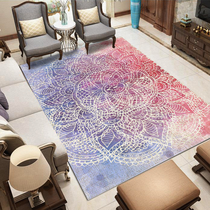 Whitewashed Multi Color Boho Rug Polyester Geometric Rug Pet Friendly Non-Slip Machine Washable Carpet for Home Decor Purple-Red Clearhalo 'Area Rug' 'Bohemian' 'Rugs' Rug' 2141580