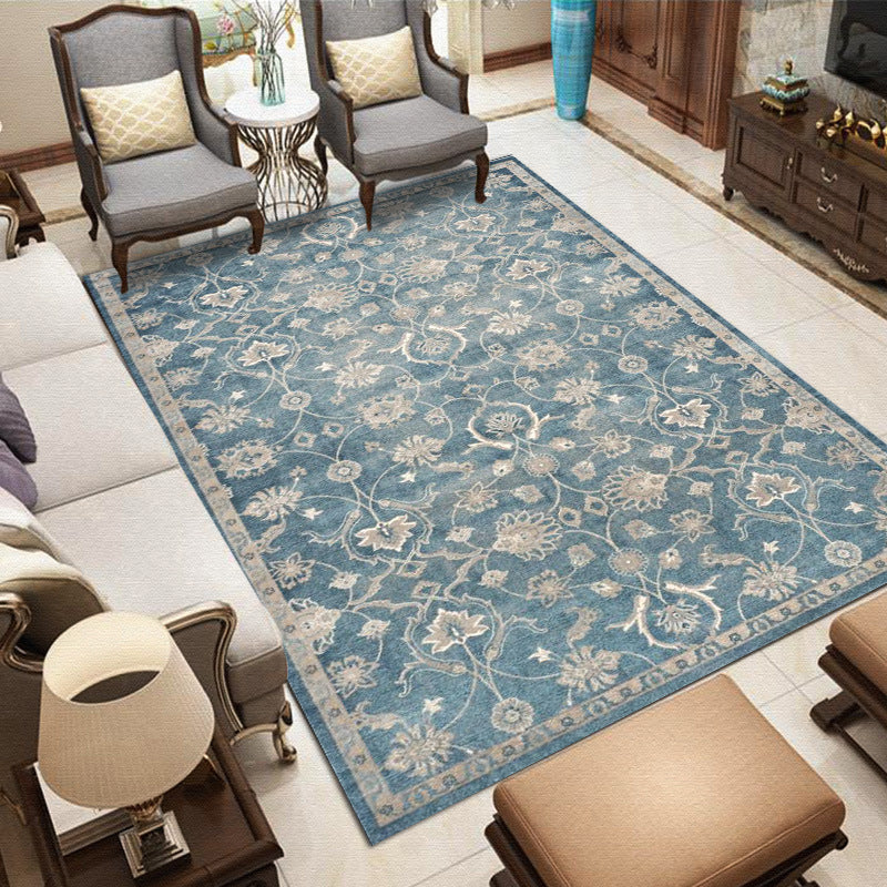 Whitewashed Multi Color Boho Rug Polyester Geometric Rug Pet Friendly Non-Slip Machine Washable Carpet for Home Decor Blue-Gray Clearhalo 'Area Rug' 'Bohemian' 'Rugs' Rug' 2141581