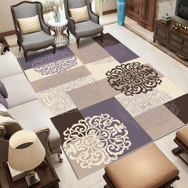 Whitewashed Multi Color Boho Rug Polyester Geometric Rug Pet Friendly Non-Slip Machine Washable Carpet for Home Decor Purple Clearhalo 'Area Rug' 'Bohemian' 'Rugs' Rug' 2141582