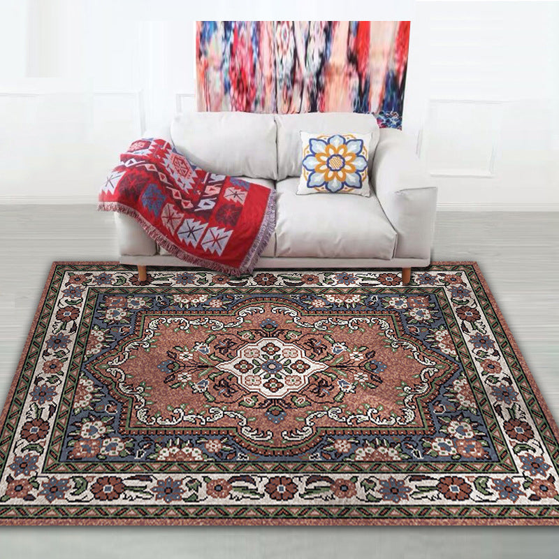 Shabby Chic Tribal Print Rug Multi-Color Bohemian Carpet Synthetics Stain Resistant Anti-Slip Backing Pet Friendly Rug for Room Red Brown Clearhalo 'Area Rug' 'Bohemian' 'Rugs' Rug' 2141588