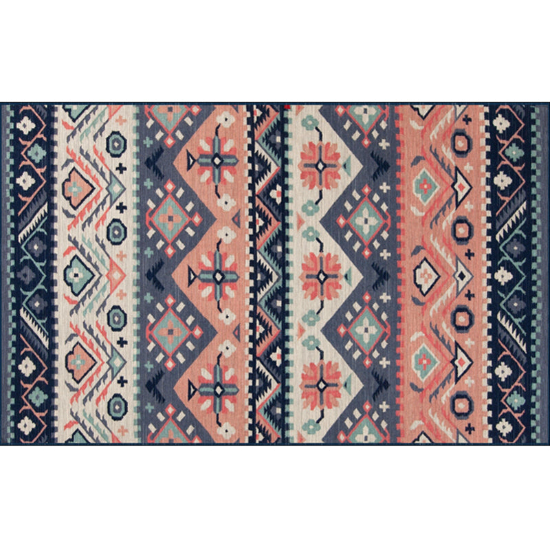 Classy Multicolor Geometric Rug Polypropylene Boho Chic Rug Non-Slip Backing Machine Washable Pet Friendly Carpet for Bedroom Pink-Blue Clearhalo 'Area Rug' 'Bohemian' 'Rugs' Rug' 2141620