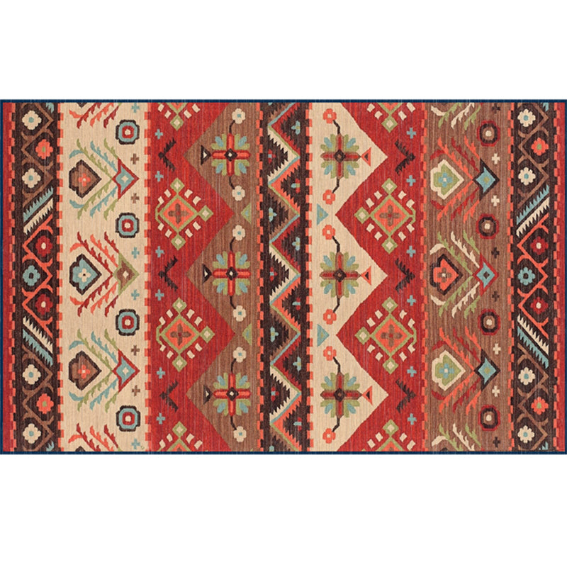Classy Multicolor Geometric Rug Polypropylene Boho Chic Rug Non-Slip Backing Machine Washable Pet Friendly Carpet for Bedroom Brick Red Clearhalo 'Area Rug' 'Bohemian' 'Rugs' Rug' 2141621