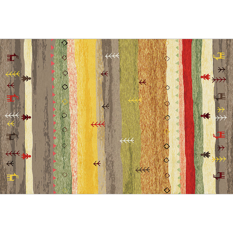 Classy Multicolor Geometric Rug Polypropylene Boho Chic Rug Non-Slip Backing Machine Washable Pet Friendly Carpet for Bedroom Gray-Yellow Clearhalo 'Area Rug' 'Bohemian' 'Rugs' Rug' 2141628