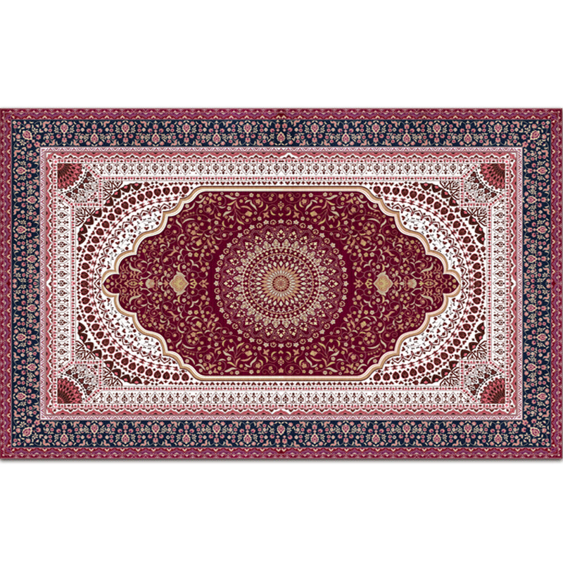 Classy Multicolor Geometric Rug Polypropylene Boho Chic Rug Non-Slip Backing Machine Washable Pet Friendly Carpet for Bedroom Rose Red Clearhalo 'Area Rug' 'Bohemian' 'Rugs' Rug' 2141629