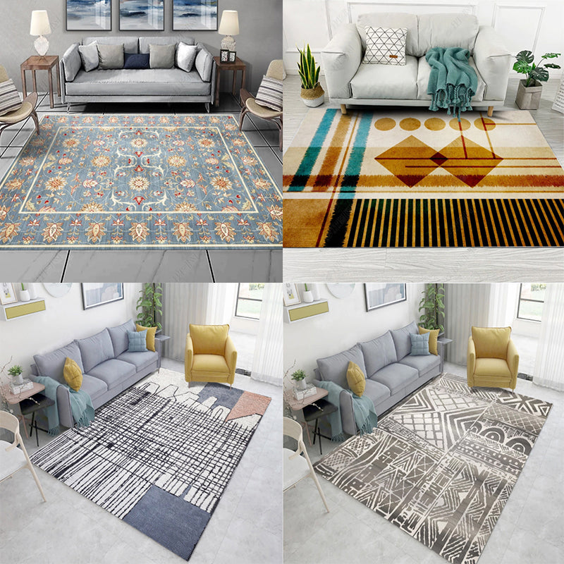 Rustic Tribal Patterned Rug Multi Colored Bohemia Rug Polyester Washable Non-Slip Backing Pet Friendly Carpet for Home Clearhalo 'Area Rug' 'Bohemian' 'Rugs' Rug' 2141635