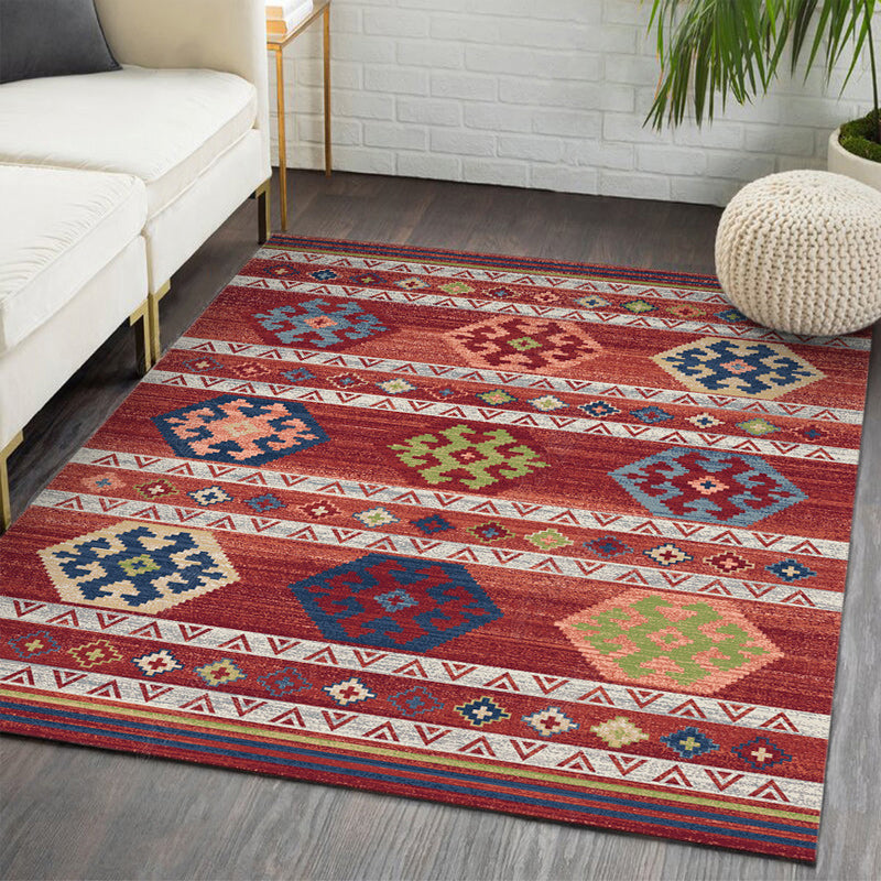 Festive Bohemian Style Rug Multi-Color Rhombus Print Rug Non-Slip Pet Friendly Washable Carpet for Family Room Clearhalo 'Area Rug' 'Bohemian' 'Rugs' Rug' 2141659