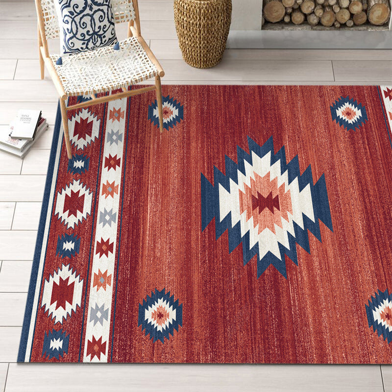 Festive Bohemian Style Rug Multi-Color Rhombus Print Rug Non-Slip Pet Friendly Washable Carpet for Family Room Red-Blue Clearhalo 'Area Rug' 'Bohemian' 'Rugs' Rug' 2141660