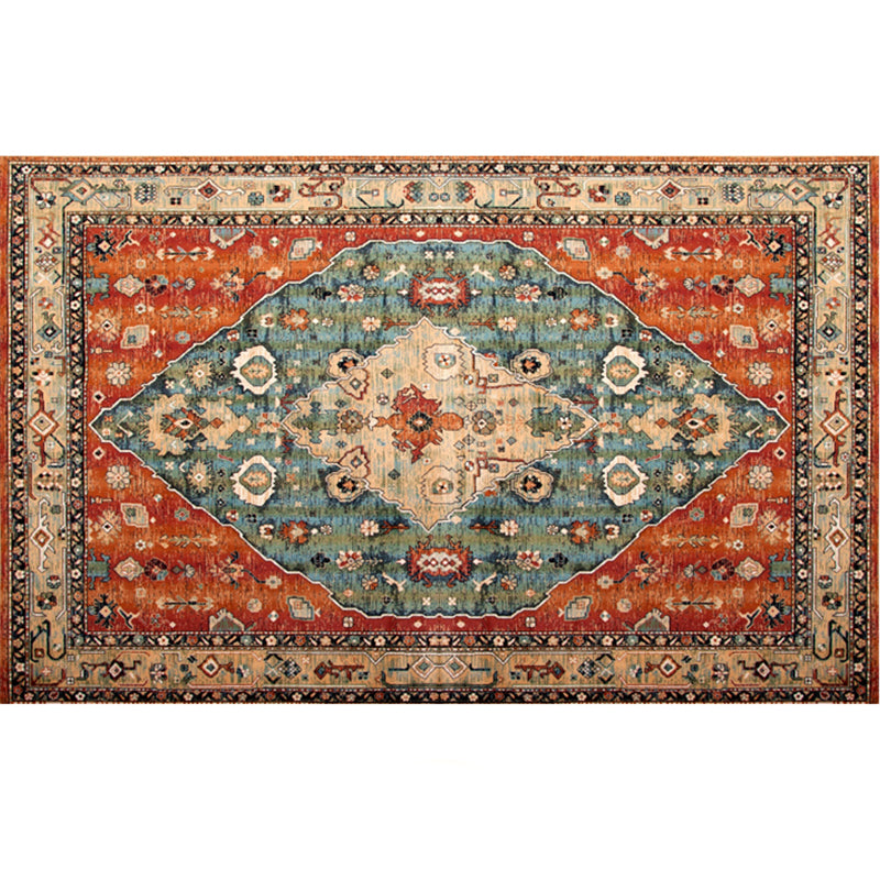 Festive Bohemian Style Rug Multi-Color Rhombus Print Rug Non-Slip Pet Friendly Washable Carpet for Family Room Orange-Blue Clearhalo 'Area Rug' 'Bohemian' 'Rugs' Rug' 2141666