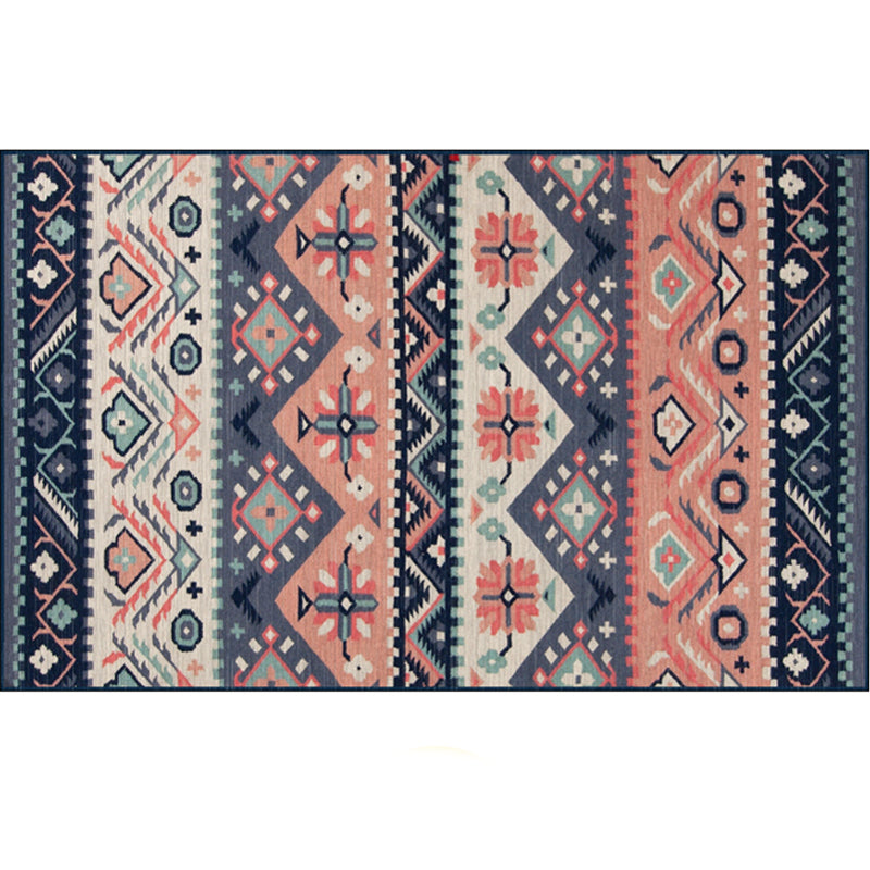 Festive Bohemian Style Rug Multi-Color Rhombus Print Rug Non-Slip Pet Friendly Washable Carpet for Family Room Blue-Pink Clearhalo 'Area Rug' 'Bohemian' 'Rugs' Rug' 2141667