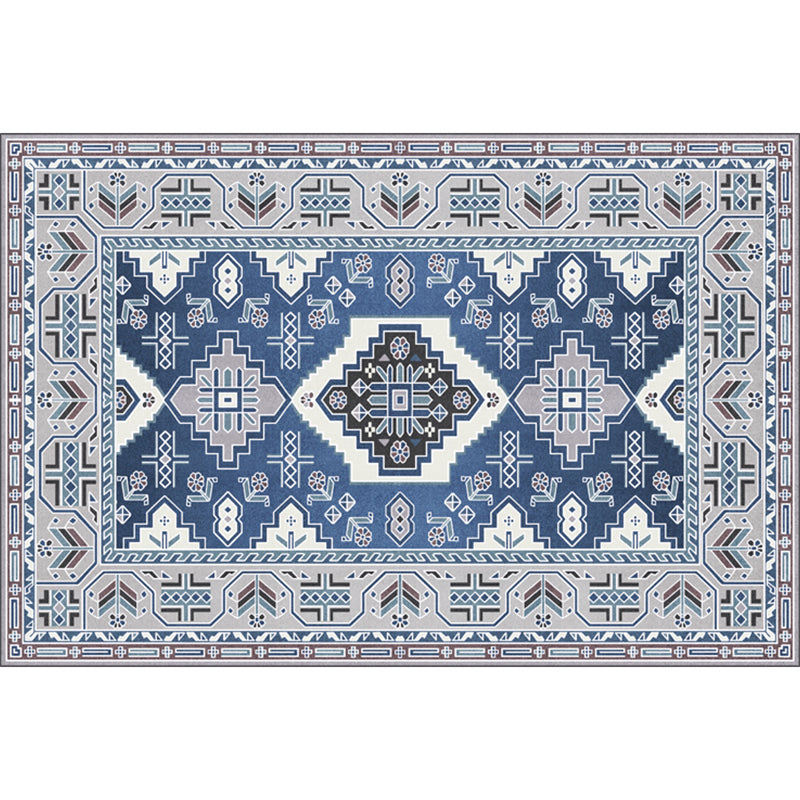Festive Bohemian Style Rug Multi-Color Rhombus Print Rug Non-Slip Pet Friendly Washable Carpet for Family Room Gray-Blue Clearhalo 'Area Rug' 'Bohemian' 'Rugs' Rug' 2141671