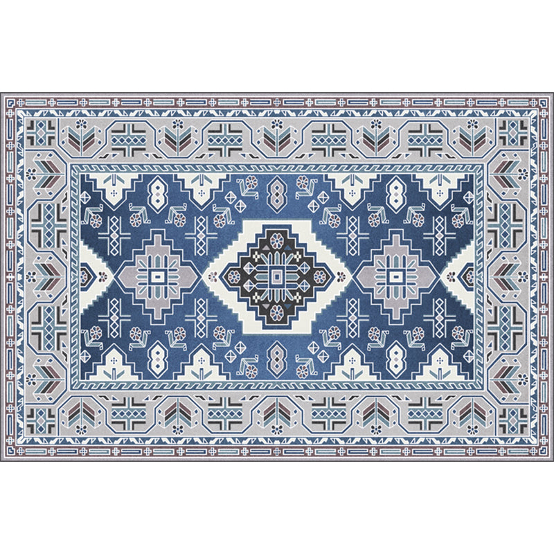 Festive Bohemian Style Rug Multi-Color Rhombus Print Rug Non-Slip Pet Friendly Washable Carpet for Family Room Gray-Blue Clearhalo 'Area Rug' 'Bohemian' 'Rugs' Rug' 2141671