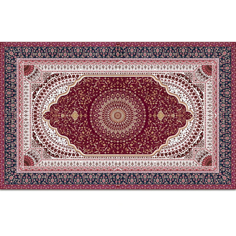 Festive Bohemian Style Rug Multi-Color Rhombus Print Rug Non-Slip Pet Friendly Washable Carpet for Family Room Rose Red Clearhalo 'Area Rug' 'Bohemian' 'Rugs' Rug' 2141674