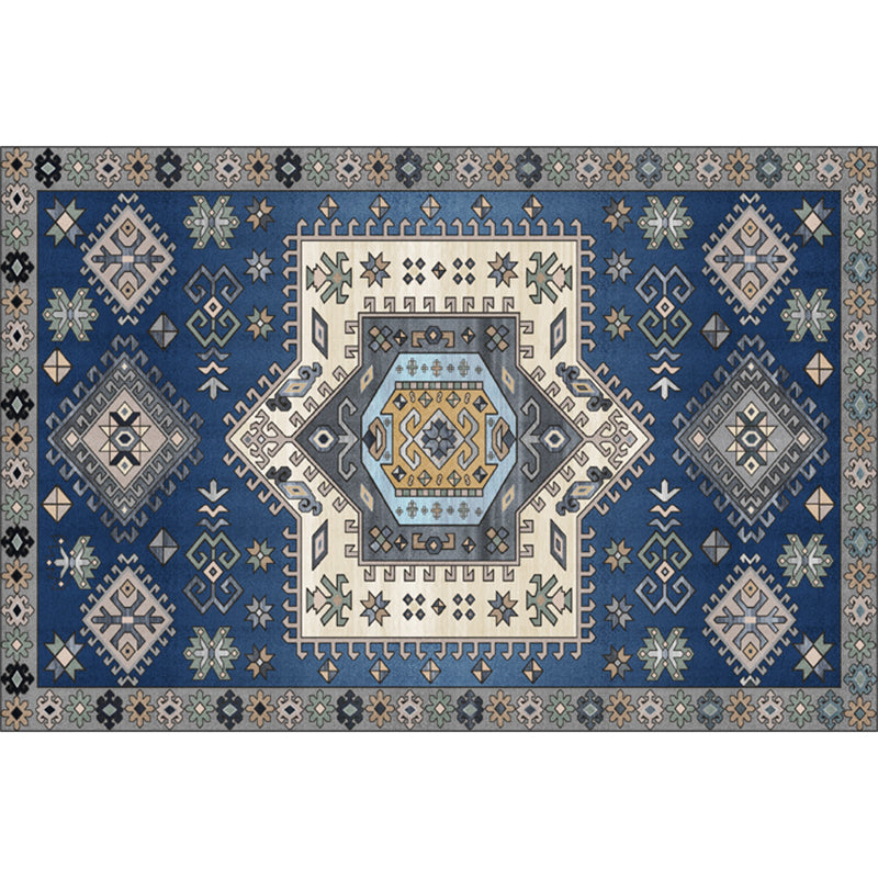 Festive Bohemian Style Rug Multi-Color Rhombus Print Rug Non-Slip Pet Friendly Washable Carpet for Family Room Dark Blue Clearhalo 'Area Rug' 'Bohemian' 'Rugs' Rug' 2141675