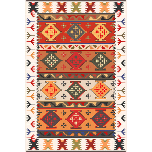 Festive Bohemian Style Rug Multi-Color Rhombus Print Rug Non-Slip Pet Friendly Washable Carpet for Family Room White-Orange Clearhalo 'Area Rug' 'Bohemian' 'Rugs' Rug' 2141677