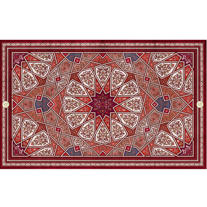 Festive Bohemian Style Rug Multi-Color Rhombus Print Rug Non-Slip Pet Friendly Washable Carpet for Family Room Dark Red Clearhalo 'Area Rug' 'Bohemian' 'Rugs' Rug' 2141682