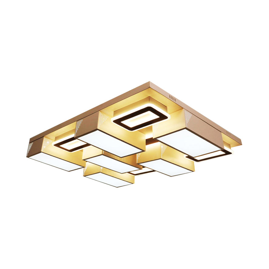 21.5"/29.5" Wide Block Flush Ceiling Light Modern Acrylic LED Living Room Flushmount Light in Warm/White/Natural Light Clearhalo 'Ceiling Lights' 'Close To Ceiling Lights' 'Close to ceiling' 'Flush mount' Lighting' 214304