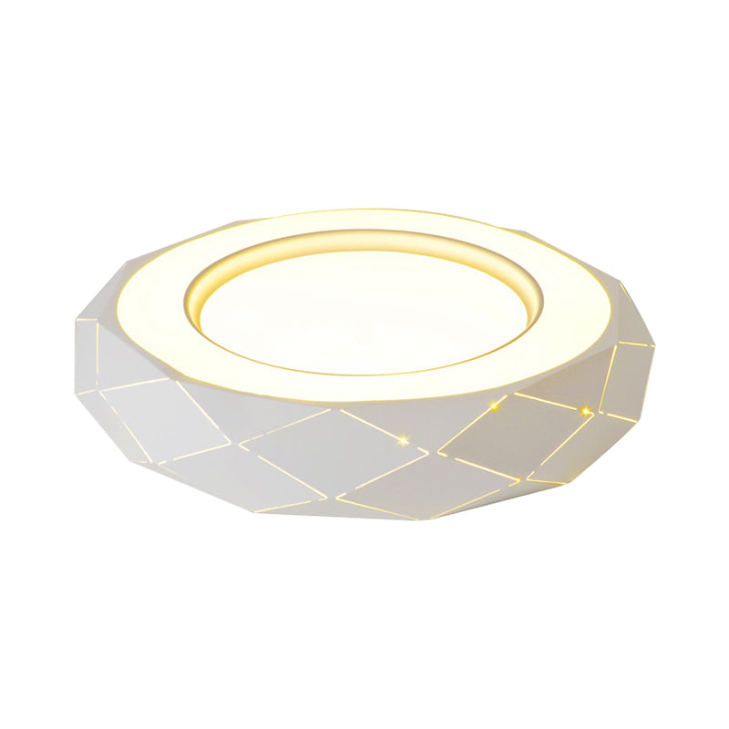 Hollowed Out Acrylic Shade Flush Mount LED Flush Ceiling Light in White, 11"/19.5"/24.5" Wide Clearhalo 'Ceiling Lights' 'Close To Ceiling Lights' 'Close to ceiling' 'Flush mount' Lighting' 214315