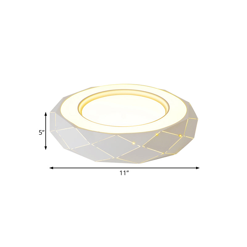 Hollowed Out Acrylic Shade Flush Mount LED Flush Ceiling Light in White, 11"/19.5"/24.5" Wide Clearhalo 'Ceiling Lights' 'Close To Ceiling Lights' 'Close to ceiling' 'Flush mount' Lighting' 214319