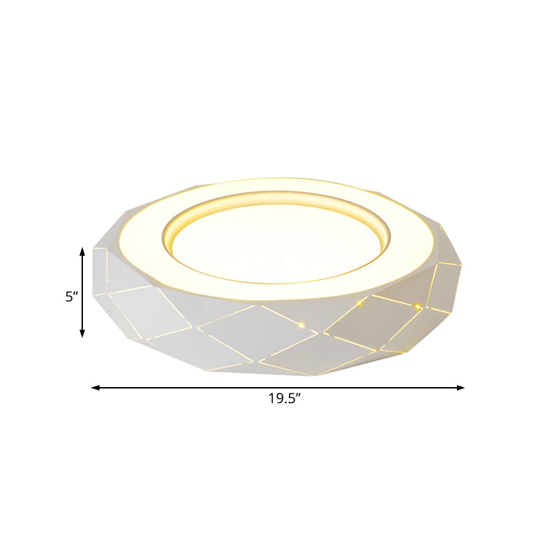 Hollowed Out Acrylic Shade Flush Mount LED Flush Ceiling Light in White, 11"/19.5"/24.5" Wide Clearhalo 'Ceiling Lights' 'Close To Ceiling Lights' 'Close to ceiling' 'Flush mount' Lighting' 214320
