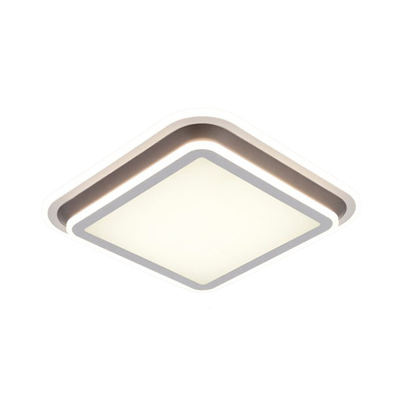 LED Living Room Flush Light White Ceiling Flush Mount with Square/Rectangular Acrylic Shade in Warm/White Light Clearhalo 'Ceiling Lights' 'Close To Ceiling Lights' 'Close to ceiling' 'Flush mount' Lighting' 214348