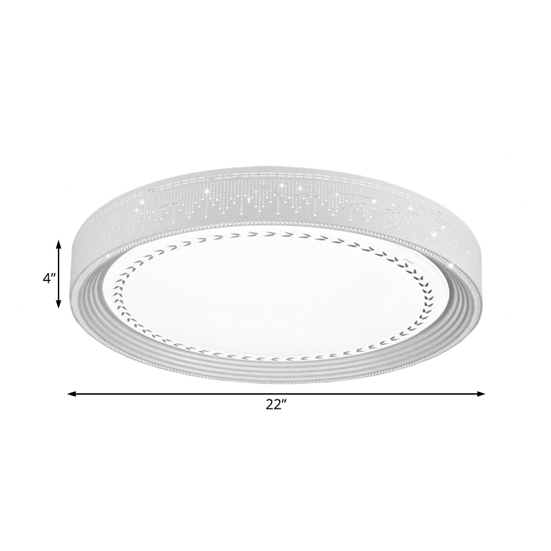 Simple LED Ceiling Light with Acrylic Shade White Round Flush Mount Lighting in Meteor Shower Design, 18"/22"/30" Dia Clearhalo 'Ceiling Lights' 'Close To Ceiling Lights' 'Close to ceiling' 'Flush mount' Lighting' 214399