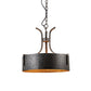 Metal Black Pendant Lamp Drum Shade 3-Light Vintage Chandelier Light Fixture with Elk, 12.5"/20" Wide Clearhalo 'Cast Iron' 'Ceiling Lights' 'Chandeliers' 'Industrial Chandeliers' 'Industrial' 'Metal' 'Middle Century Chandeliers' 'Rustic Chandeliers' 'Tiffany' Lighting' 214611
