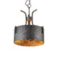 Metal Black Pendant Lamp Drum Shade 3-Light Vintage Chandelier Light Fixture with Elk, 12.5"/20" Wide Clearhalo 'Cast Iron' 'Ceiling Lights' 'Chandeliers' 'Industrial Chandeliers' 'Industrial' 'Metal' 'Middle Century Chandeliers' 'Rustic Chandeliers' 'Tiffany' Lighting' 214615