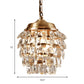 Postmodern 5 Tiers Faceted Clear Glass Chandelier Lamp 3 Lights Suspension Light in Gold Clearhalo 'Ceiling Lights' 'Chandeliers' 'Modern Chandeliers' 'Modern' Lighting' 214701