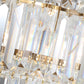 2 Layers Prismatic Pendant Light Postmodern Crystal 1 Light Brass Hanging Ceiling Light for Living Room Clearhalo 'Ceiling Lights' 'Modern Pendants' 'Modern' 'Pendant Lights' 'Pendants' Lighting' 214794