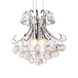 Flared Shape Crystal Chandelier Light Modern 3 Lights Clear/Red/Black Hanging Lamp Kit for Living Room Clearhalo 'Ceiling Lights' 'Chandeliers' 'Clear' 'Industrial' 'Modern Chandeliers' 'Modern' 'Tiffany' 'Traditional Chandeliers' Lighting' 214910