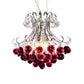 Flared Shape Crystal Chandelier Light Modern 3 Lights Clear/Red/Black Hanging Lamp Kit for Living Room Clearhalo 'Ceiling Lights' 'Chandeliers' 'Clear' 'Industrial' 'Modern Chandeliers' 'Modern' 'Tiffany' 'Traditional Chandeliers' Lighting' 214913