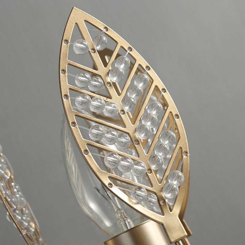 Modernism 1 Light Sconce Light with Crystal Leaf Bronze Branch Wall Mounted Light for Bedroom - Clearhalo - 'Modern wall lights' - 'Modern' - 'Wall Lamps & Sconces' - 'Wall Lights' - Lighting' - 214964